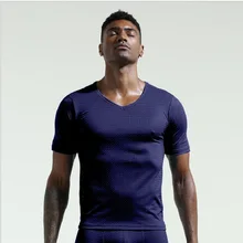 Мужская футболка корсет сетчатый стиль мужской ледяной шелк спортивный гибкий v-образный вырез обтягивающая одежда t101 крест обратно ool носить дышащий