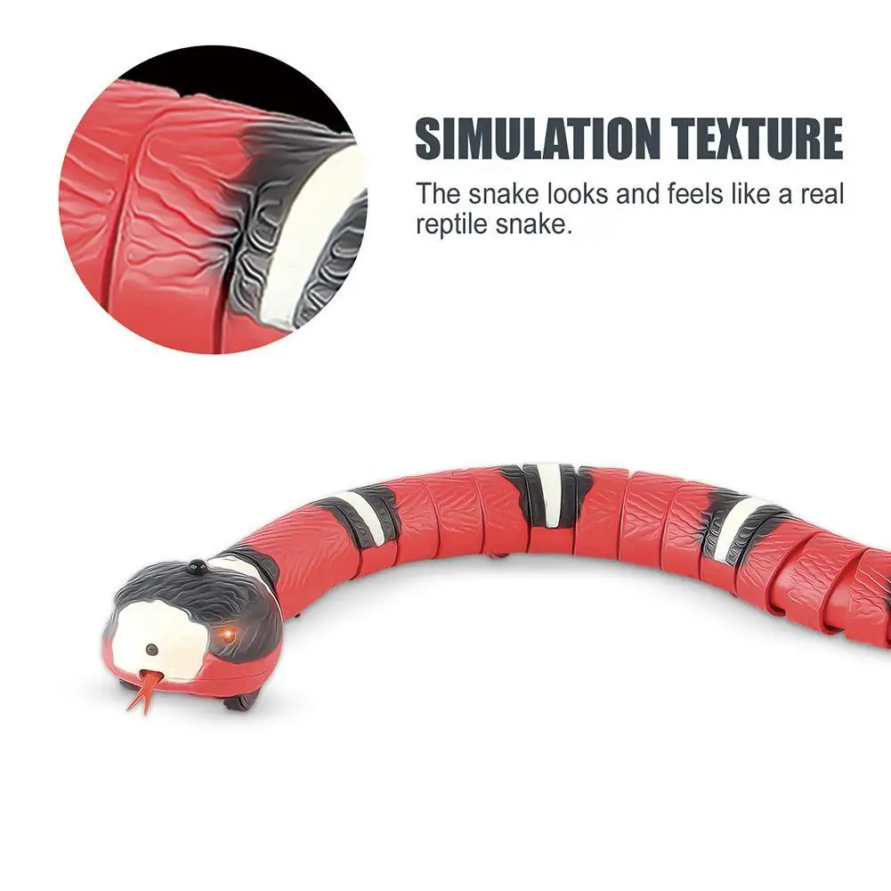 Interactive Cat Toys Smart Induction Electric Simulation Snake Toy USB Charging Kitten Toys