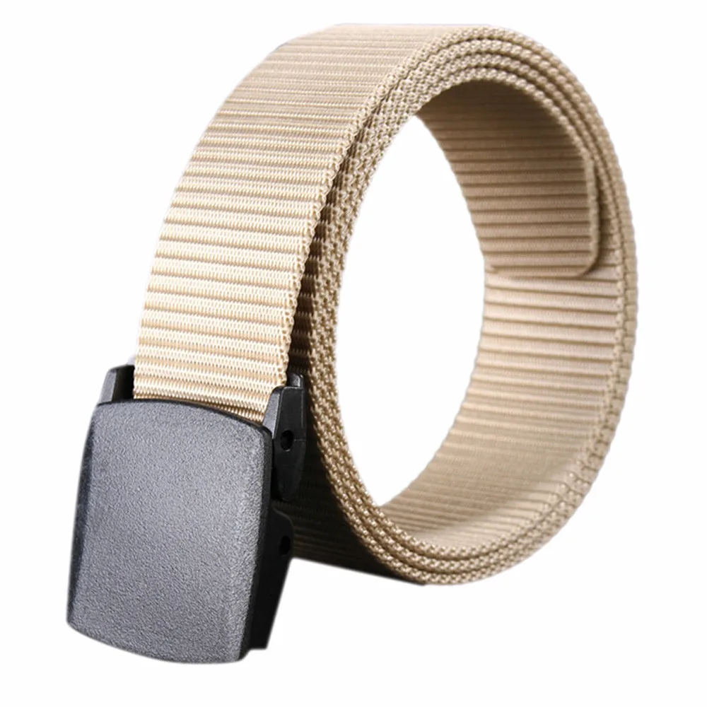 Wild-men-Canvas-Belt-Гипоаллергенный-металл бесплатно-пластик-Автоматическая пряжка женский ремень Молодежный без металлической автоматической пряжки студенческий - Цвет: Khaki