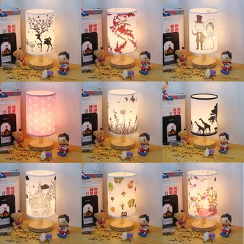 

15 Types Fabric Table lamp Solid Wood for Living Room Bedside Art Modern Bed Lamps LED E27 Christmas Decoration Luminaire