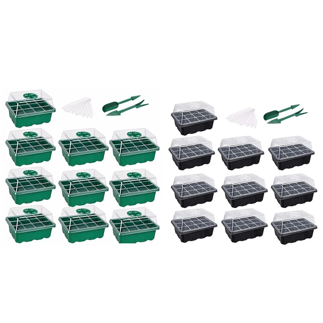 10Db Ültetési Vetőmag -Indító Tálca Készlet Csírázási Doboz Kertészkedés Bázis 12 Cella Kertészeti Bonsai - Image 5