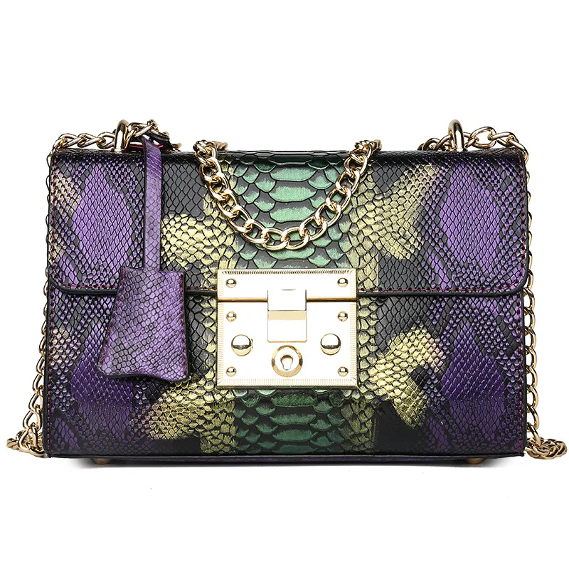 

Cross Border Autumn New Style Snakeskin WOMEN'S Fashion Handbag Europe And America Popular Embossed WOMEN'S Shoulder Bag Versati