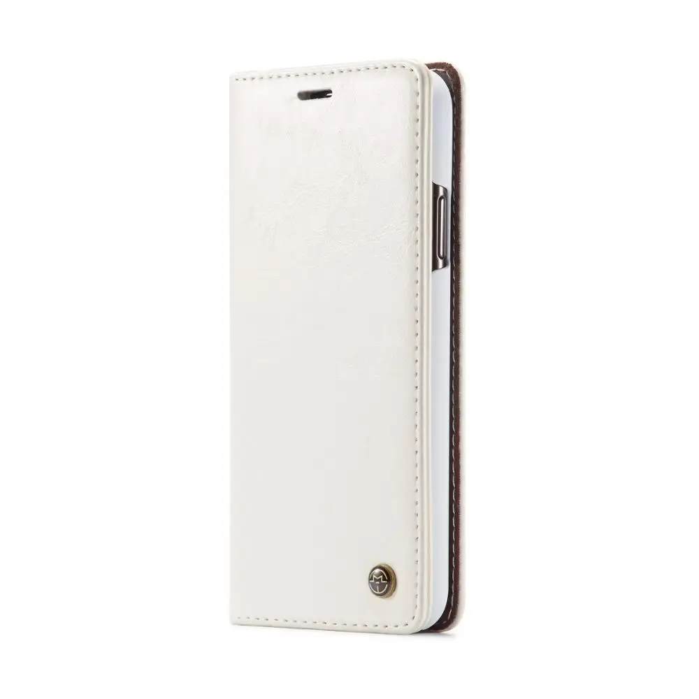 Роскошный чехол-книжка из кожи на магните для IPhone Xs, Xr, X, 11 pro, Max, кошелек, держатель для карт, чехол-книжка для IPhone 8, 7, 6, 6s Plus, 5, 5S - Цвет: White