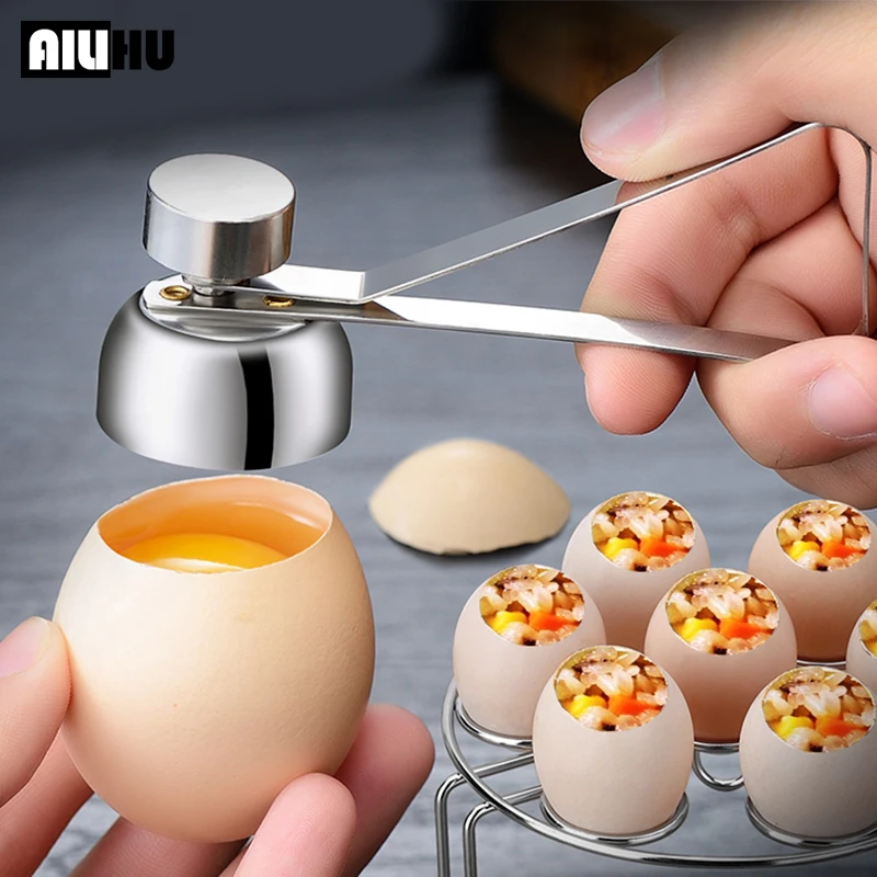 Kitchen Gadgets Accessories Stainless Steel Egg Topper Cutter Metal Egg