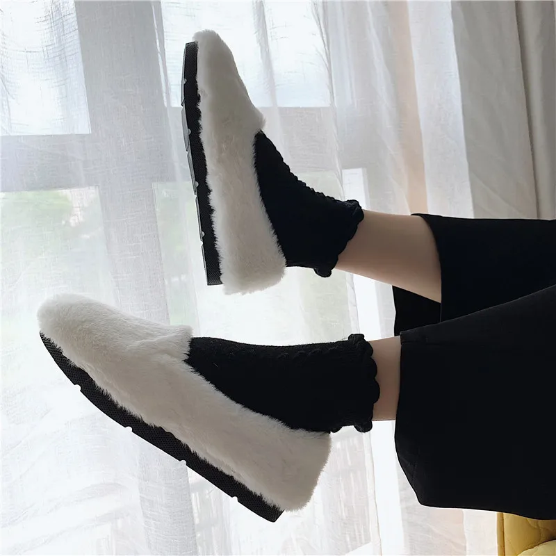 

Autumn Moccasin Shoes Loafers Fur Round Toe Casual Female Sneakers Shallow Mouth 2019 Fashion Women's Flats Slip-on Fall
