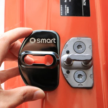 

2 pcs Car Door Lock Protect Cover Interior Decoration Sticker Car Styling Accessories For Mercedes Smart 451 453 fortwo forfour