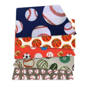 

20*34CM Football Printed 100% Cotton Fabric for Tissue Kids Home Textile Patchwork Cloth DIY Sewing Quilting Material,c13133