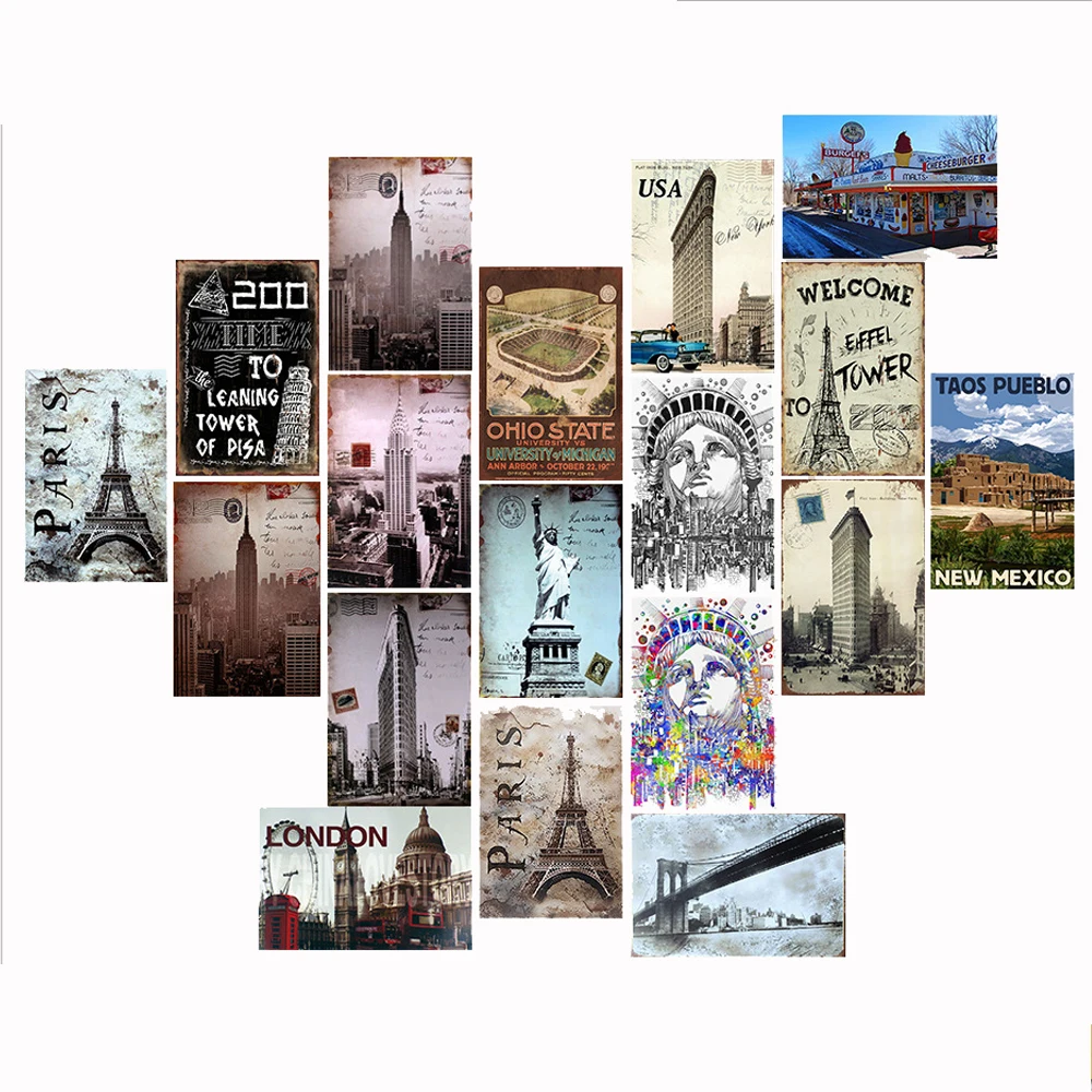 

Знаменитая достопримечательная Ландшафтная Оловянная табличка, металлическая табличка, паб, кафе, ресторан, железная живопись, домашний де...