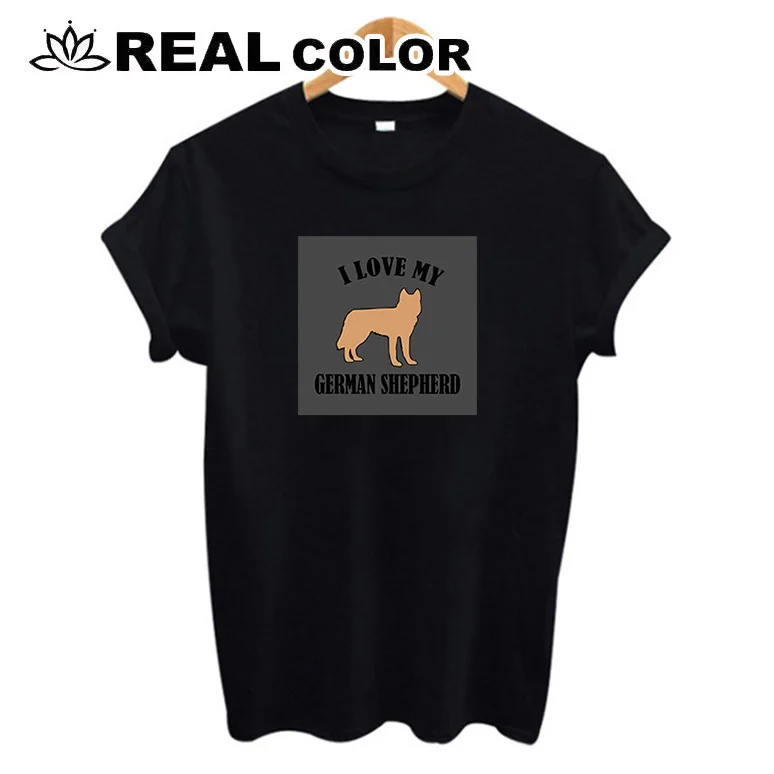 2019 i love my german shepherd dog розовая рубашка с принтом хлопковые повседневные женские
