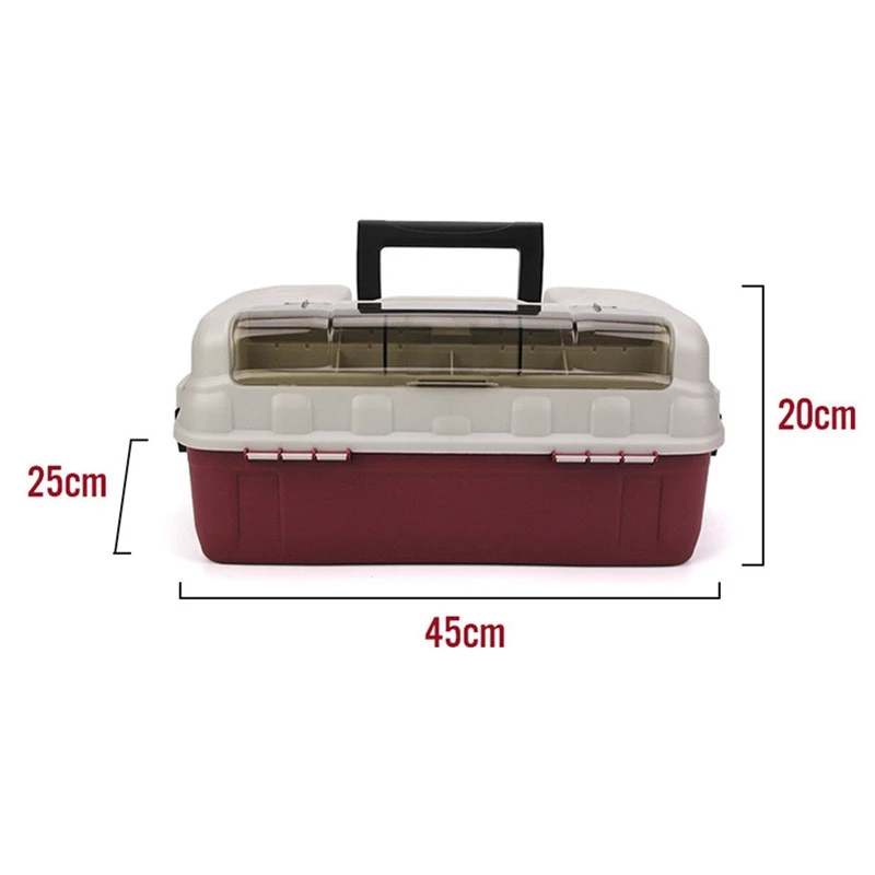 hot sale 4 Layer Big Fishing Tackle Box Portable Fishing Tackle Organizer Box Fishing Case Tools wi