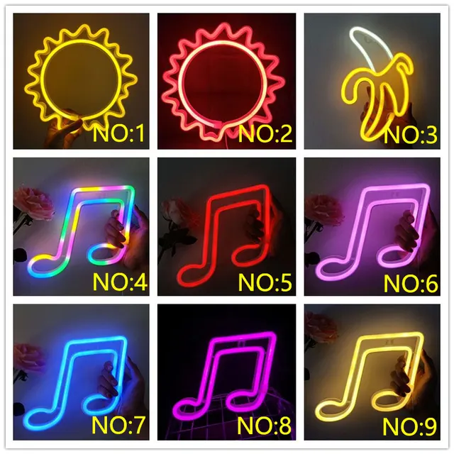 Cartel artístico luz de neón LED, decoración de dormitorio, lámpara de