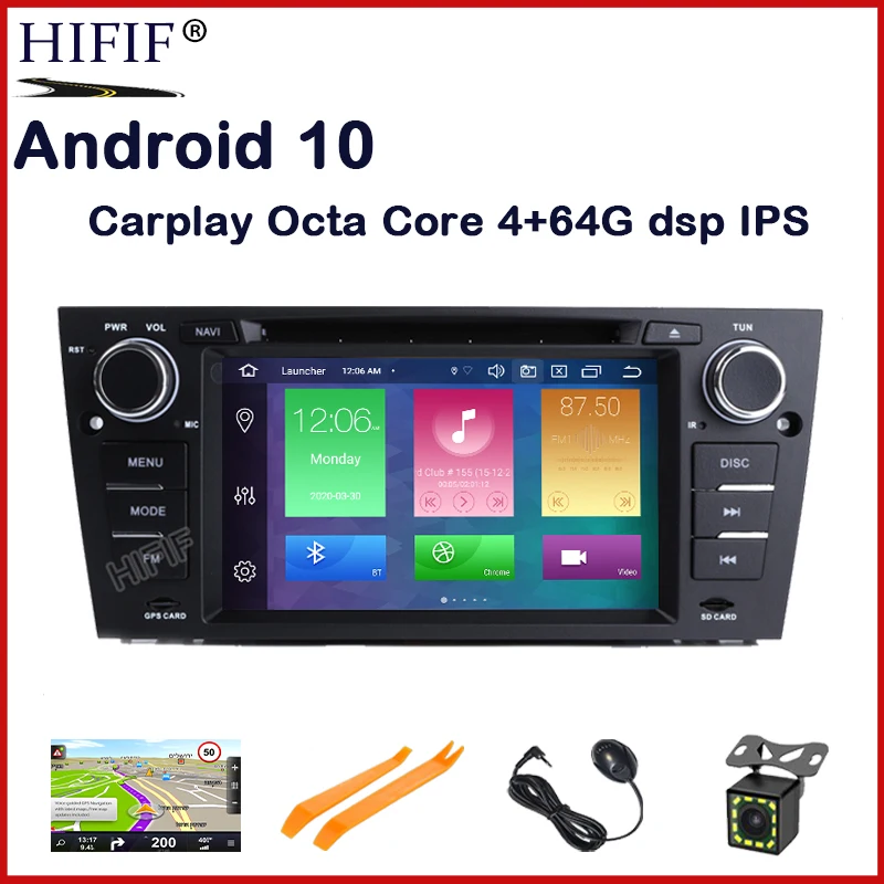 

DSP IPS screen Android 10 4G RAM CAR GPS Carplay For BMW E90 E91 E92 E93 dvd player screen stereo radio multimedia navigation