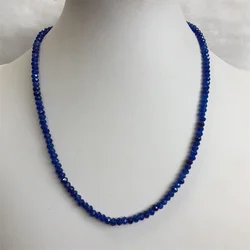 Emerald Jade Beaded Choker Necklace with Sapphire Accents (1 Layer Clear)