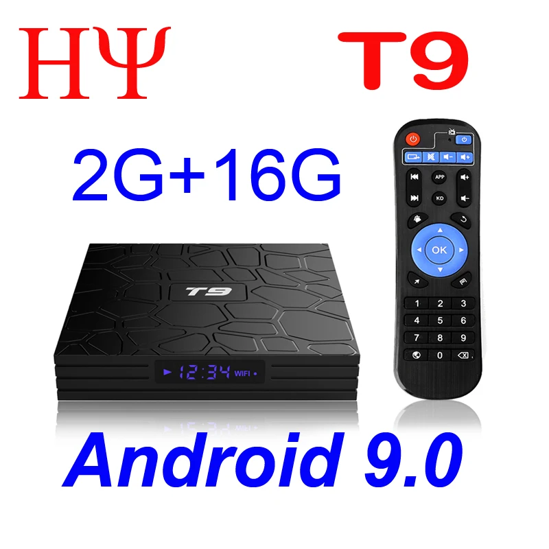 5 шт./лот Android 9,0 Smart tv Box T9 4 Гб ОЗУ 32 ГБ/64 Гб ПЗУ RK3318 H.265 4K дополнительно 2,4 г/5,8 ГГц двойной wifi ТВ приставка телеприставка
