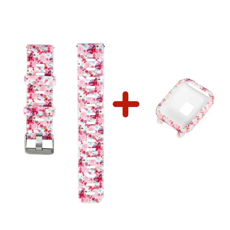 1Set Soft Silicone Watchband Wrist Strap Hard PC Protective Case Shell Skin Protector for Xiaomi Huami Amazfit Bip Bit Youth Sma