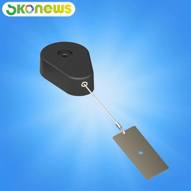 skonews_Plastic_Retractable_SecurityPull_Box_Tether_Cable _recoiler_with_Sticking_Metal_Plate_End_for_merchandise_anti_theft