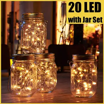 

with Jar Set 20LED Fairy Light Solar For Mason Lid Insert Color Changing Garden Decor christmas lights outdoor wedding decor
