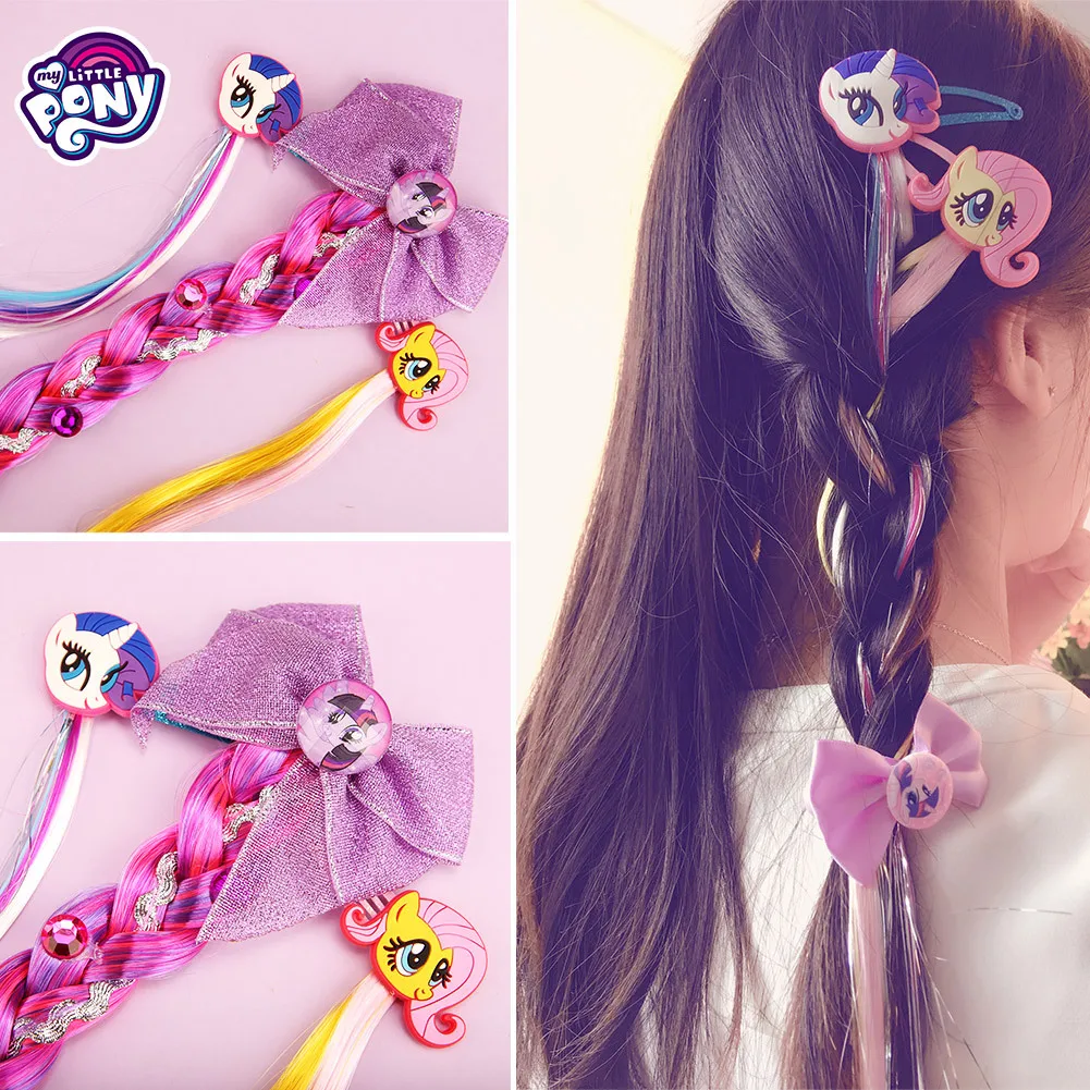 

My Little Pony Genuine Product New Style Children Wig Headdress Braid Barrettes Children Rainbow Headdress Hair Band Barrettes