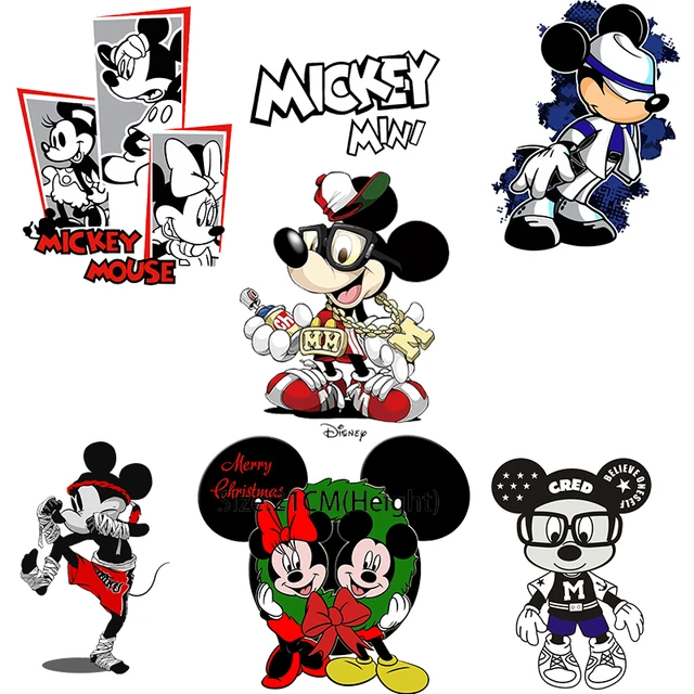 Mickey Mouse Iron-on Transfers for Clothing DIY Thermal Stickers for  T-Shirts Appliques Heat Transfer