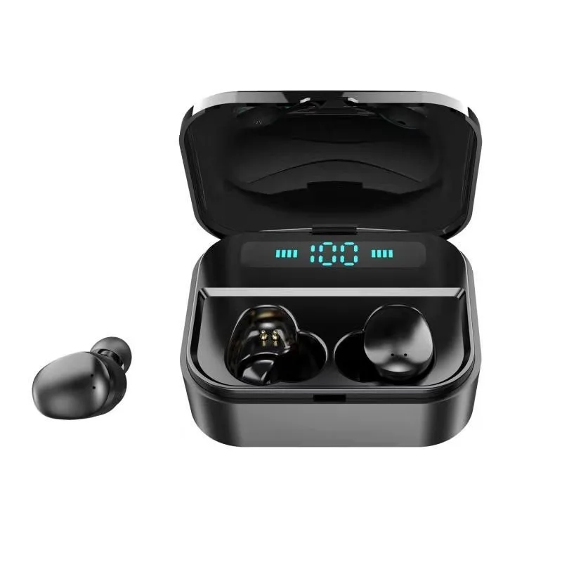 Free shipping wireless LED digital display charging box Bluetooth earphone Portable charging box Waterproof and noise reduction