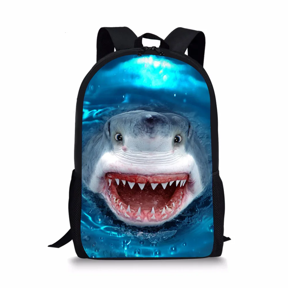 As Picture THIKIN Great White Shark 3D печать школьные рюкзаки для мальчиков книга сумки ранец детские школьные сумки Mochila пользовательские детские школьные - Цвет: As Picture