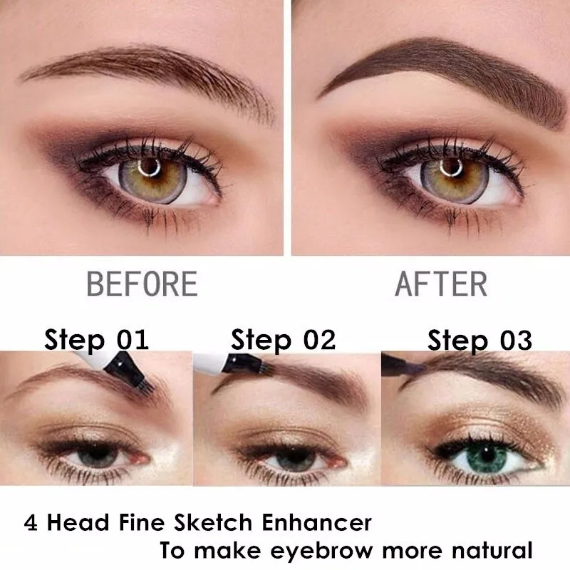 4 Colors Professional Miniature Four-headed Eyebrow Pencil Waterproof Eyebrow Tattoo Pen Durable Liquid Eyebrow Enhancers TSLM1 4 Colors Professional Miniature Four-headed Eyebrow Pencil Waterproof Eyebrow Tattoo Pen Durable Liquid Eyebrow Enhancers TSLM1