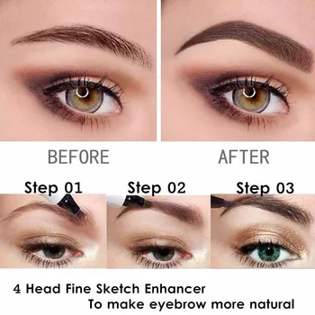 

Special 4 Head Fork Tip Eyebrow Enhancer Pencil Long Lasting Waterproof Eyebrow Tattoo Pen TSLM1
