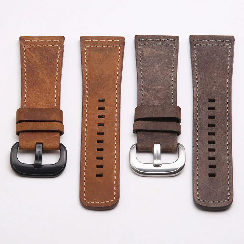 28mm Genuine Cow Leather Real Calf Leather Handmade Watchband Straps For Seven Friday Brown Black Wrist Bracelet Men Women Belt