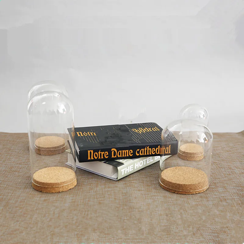 free-shipping-4sets-pack-diameter-5cm-four-different-height-glass-dome-home-decoration-cork-base-storage-bottle-diy-friend-gift