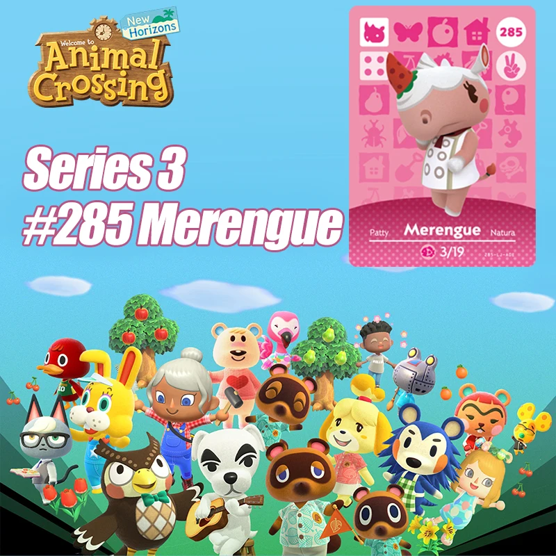 

Animal Crossing New Horizons Card Amiibo Card Work for NS Switch Game #285 #384 # Marengue Cards Drop Shipping