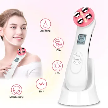 

Face Massager Mesotherapy Electroporation RF Radio Frequency LED Photon Face Lifting Tighten Skin Rejuvenation Remover Wrinkle