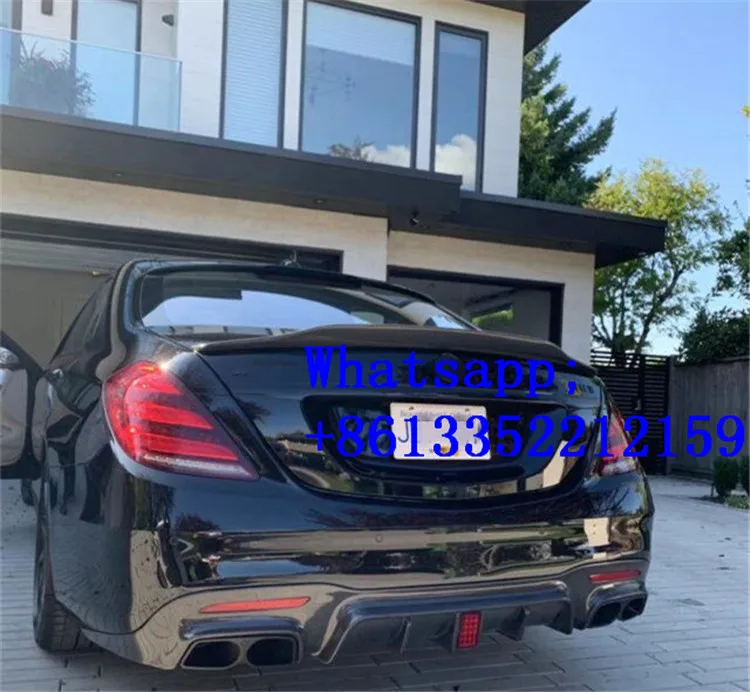 S-CLASS W222 S63/S65 B Стиль углеродного волокна задний диффузор с выхлопными Наконечниками Подходит для 2018y года S63/S65 задний диффузор