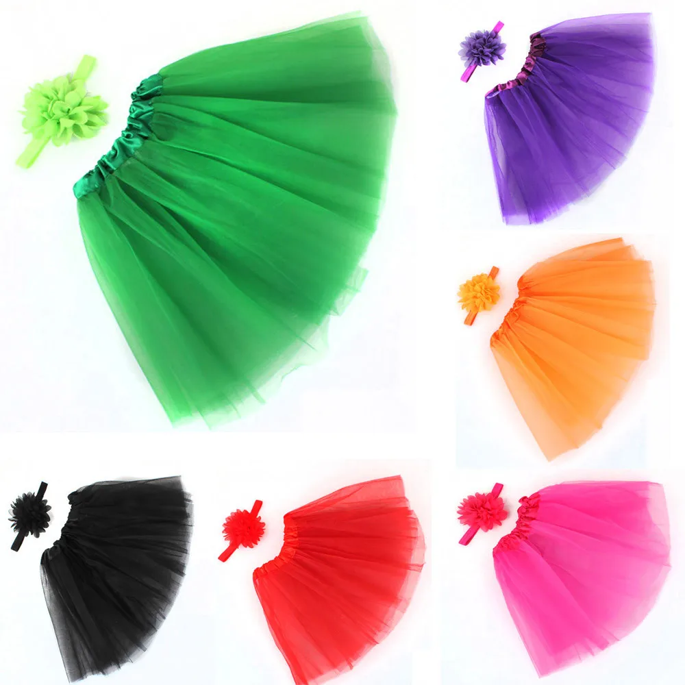 Baby Girls Infant Newborn Tutu Short Skirts Lace Floral Tutu Skirt Headband Set Headband Set tutu skirt girls skirts