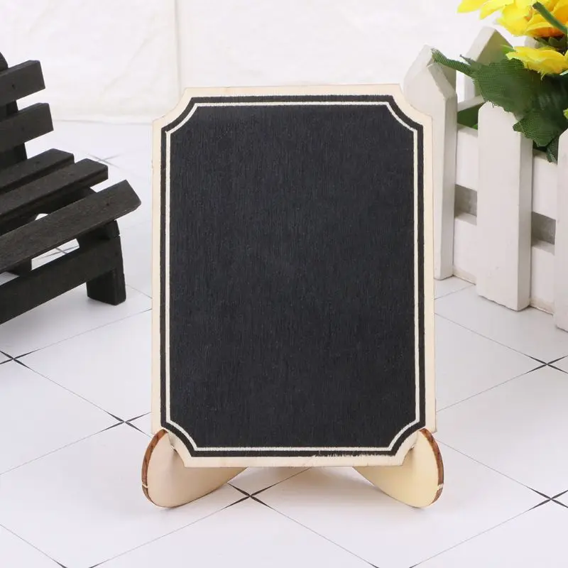 10pcs Wooden Mini Blackboard Table Sign Memo Message Stand Chalk Board Wedding Party Decoration Supplies