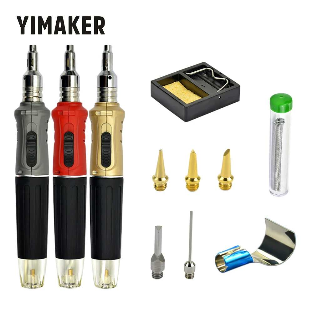 YIMAKER 10 в 1 бутановый Газовый паяльник беспроводной сварочный факел Набор