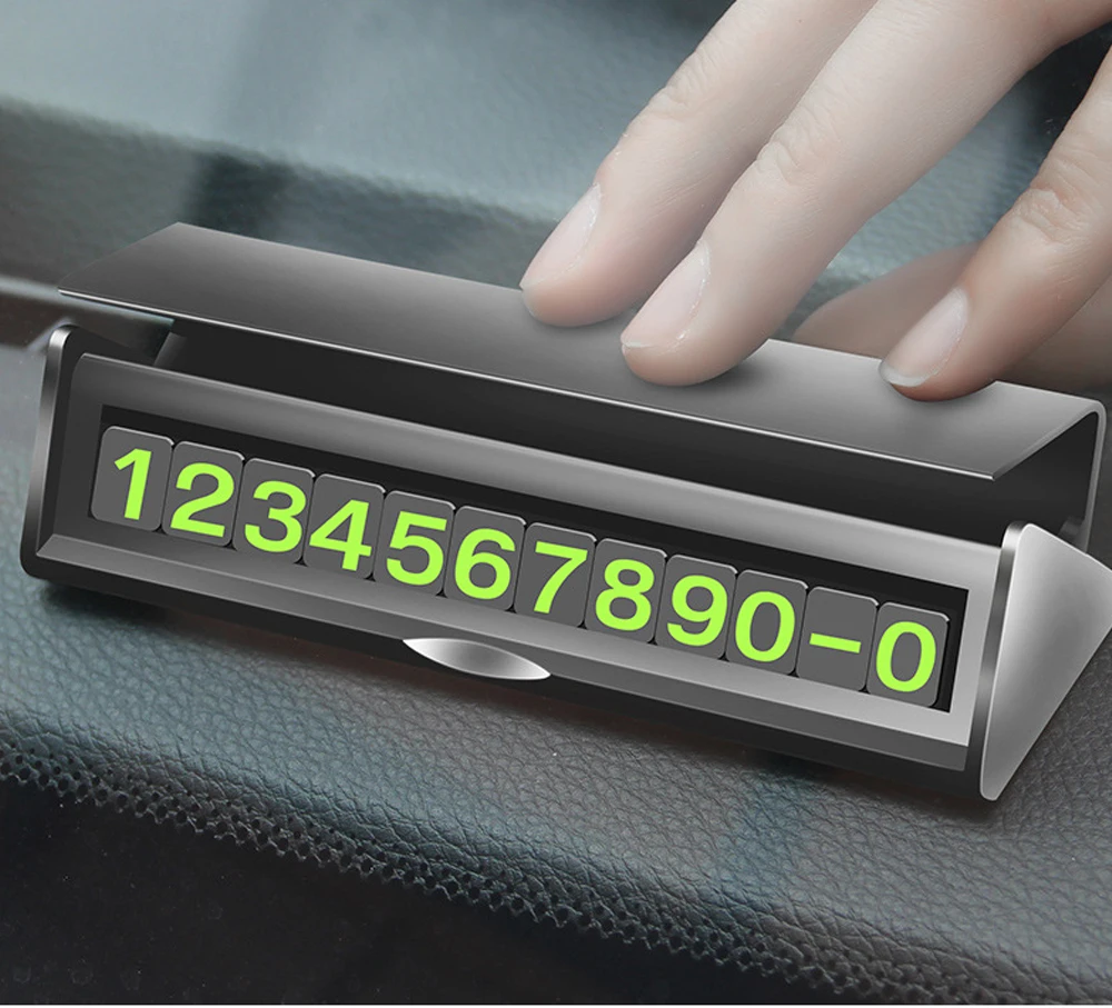 

Universal Luminous Telephone Number Card Hidden Number Plate 3D Mobile Card Auto Rotary Plates Car Styling Promotion Car Sticker