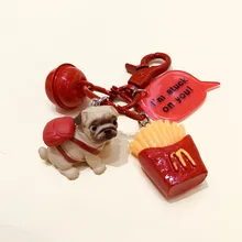 Мультфильм милый кукольный брелок для ключей Автомобильный ключ кольцо подвеска для детей в Корейском стиле Детский жакет из денима для девочки; Сердце Super MENG подвесное украшение щенок собака