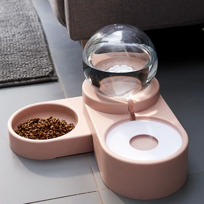 

Cat Dog Feeder Automatic Bubble Fountain Cats Pet Drinker Double Bowl