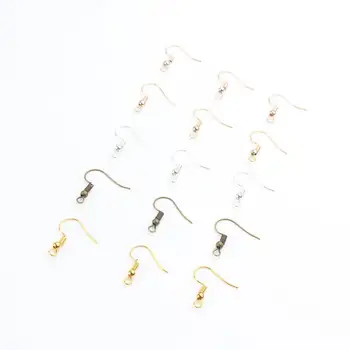 

100pcs 20x17mm Earring Components Hooks Twist Gold Bronze Silver Color Ear Hook Claps Earrings For Accessories Jewelry Making
