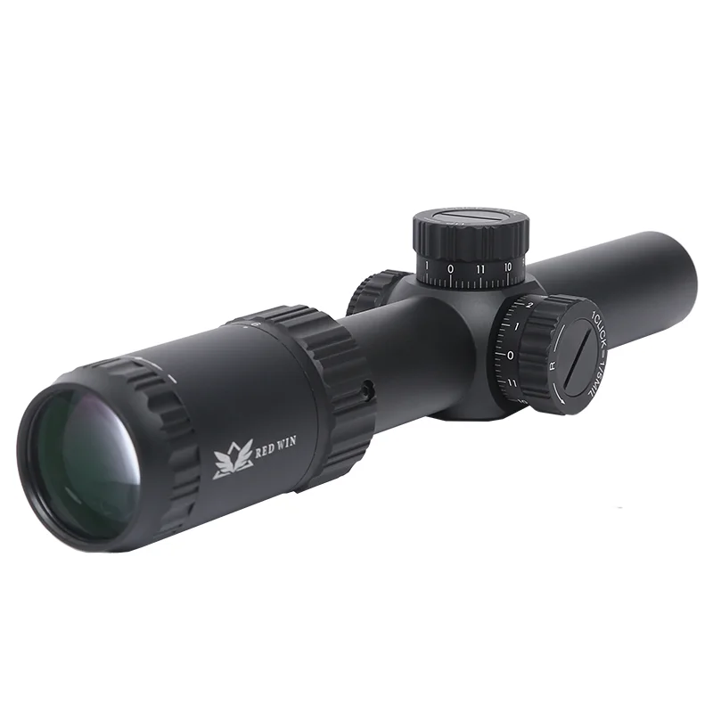Rifle Scope Red Win HD 1-6x24 Scope CQB Rifle Scope 1/2MOA Turret w/ Zero Lock System 6 Level Red Rangefinding BDC Reticle w/ wind hold