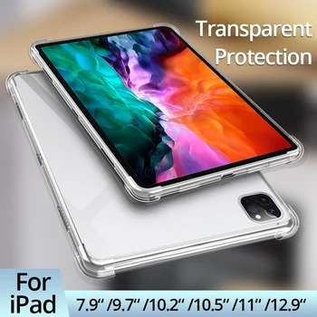 

PZOZ For New iPad Pro 12.9 11 Case 2017 2018 ipad Case 9.7 Air mini 1 2 3 4 5 Silicone Shockproof Transparent Tpu Back Cover Bag
