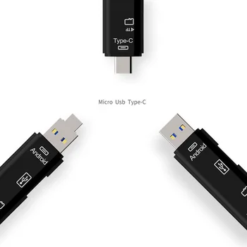 

All In 1 USB 3.1 Card Reader High Speed Micro SD U Disk Type-C Micro USB Memory OTG Card Reader UND Sale