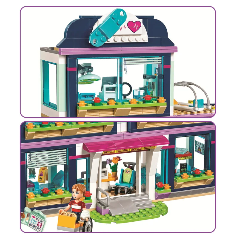 Skup 932 sztuk Heartlake City Park miłość szpital dziewczyna przyjaciele klocki do budowy kompatybilny Legoinglys przyjaciele zabawka z klocków na prezenty