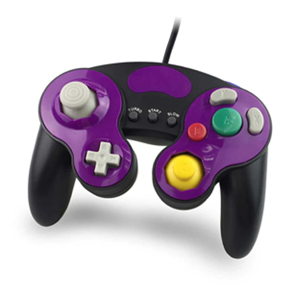 Black Purple 50 шт. проводной геймпад контроллер с тремя кнопками для игры-куб N-G-C ручной джойстик - Цвет: Black Purple