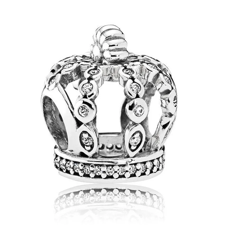 

Authentic S925 Sterling Silver DIY Jewelry Fairytale Crown Charms fit Lady Bracelet Bangle