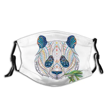 

Panda Bear Mouth Face Mask Ethnic Highly Detailed Panda Facial Mask Funny Kawai for Adult with 2 Filters Mask