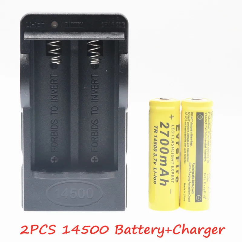 14500 аккумулятор 3,7 V 2700mAh литий-ионные аккумуляторы для фонарика+ EU US зарядное устройство Прямая