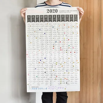 

2020 Year Wall Calendar With Sticker Dots 365 Days Learning Schedule Periodic Planner Fitness Year Memo Agenda Organizer Office