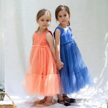 

Children Dress Girl Birthday Princess Mesh Dress Infant Sleeveless Party Dress Summer Kids Baby Girls Dresses 1-6Y