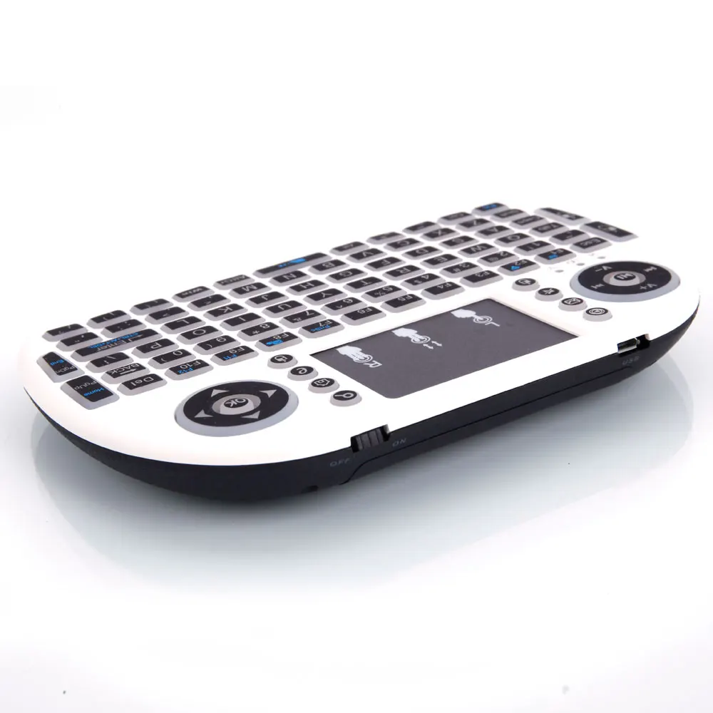 MINI i8 2.4GHz 3-color Backlight Wireless Keyboard with Touchpad White AS99